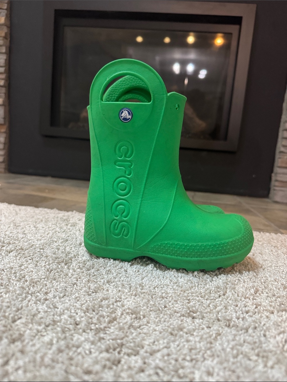 Green Croc Boots. For Rain And Mud.